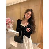 deanwangkt Vintage Knitted Sweater Women Outwear Casual Long Sleeve Slim Pullover Female Y2k Clothing Korea Style Blouse  Winter