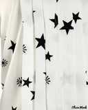 Deanwangkt - Star and Moon Printed Ruched Long Sleeve Top