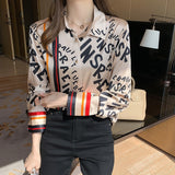 deanwangkt letter printing office ladies shirts Women's blouses  Summer Spring casual long sleeve Tops Blusas Mujer