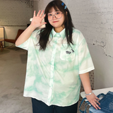 deanwangkt Women Plus Size Shirt Kawaii Print Cute Harajuku Polo Collar Blouses Oversize Korean Casual Pink Tops Unisex Clothes