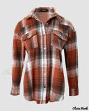 Deanwangkt - Plaid Print Long Sleeve Button-Up Shirt