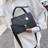 deanwangkt Girls Small Square Bag  New Chains Handbag Women Casual Wild Shoulder Bag Lock Tide Bag Diagonal Female Bag Black