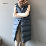 Christmas Gift Autumn Winter Cotton Vest Women Ladies Casual Waistcoat Female Sleeveless Long Vest Jacket Slim Fit Warm Puffer Coat