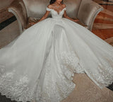 deanwangkt Wedding Dresses Vestido De Noiva  Ball Gown V-neck Tulle Lace Crystal Beaded Elegant Wedding Gown Custom Made