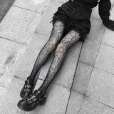 deanwangkt  Lolita Dark Gothic Tights Women Y2k Preppy Style Mall Goth Punk Spider High Waist Jk Socking Emo Alt Fishnet Stockings