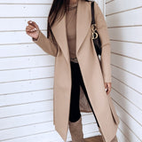 deanwangkt Korean Women's Overcoat Jacket Coats Autumn and Winter Long  XXXL Winter Coat Women Sashes Slim Long Trench Female Women