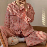 Cotton Home Suits Korean Sleepwear Plaid Print Pajamas for Women Summer  Pyjamas Girls Pijama Short and Long Sleeve Pjs Set