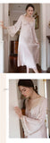 deanwangkt Romantic Nightgown Nightwear Princess Women Vintage Sleepwear Satin