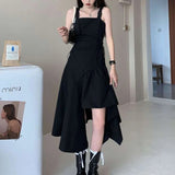 Christmas Gift  Fashion Korean Style Dress Deanwangkt Streetwear Women Summer Sundress Goth Gothic Punk Rock Harajuku Midi Dress Bandage Party