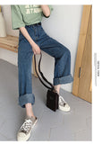 deanwangkt Casual High Waist Loose Women Denim Jeans Streetwear Vintage Long Wide Leg Jeans Pants Female Trousers Capris