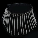 deanwangkt  Punk Black Waist Chain Belt Leather Layered Belly Body Chains Body Jewelry Rave  Accessories for Women and Girls