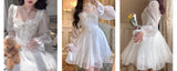 deanwangkt Lolita Kawaii Dress Women Casual Long Sleeve Vintage Y2k Mini Dress Female Japanese Style One Piece Dress Korean  Autumn