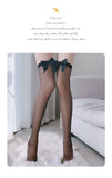 deanwangkt Fashion Pink Legs Socks for Women Cosplay Cute Bow Sexy White Black Mesh Fishnet Transparent Thigh High Stockings Long Knee Sock