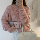 Christmas Gift Deanwangkt Women Sweater Pullover Female Knitting Overszie Long Sleeve Loose Elegant Knitted Thick Outerwear Womens Winter Sweaters