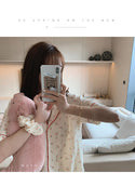 deanwangkt Cotton Suits with Shorts Girl Korean Women's Pajamas Kawaii Pyjama Cherry Print Pijama Short Sleeve Sleepwear Nightie Pjs