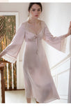 deanwangkt Romantic Nightgown Nightwear Princess Women Vintage Sleepwear Satin