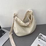 Back To College Deanwangkt Women Canvas Shoulder Bag Large Capacity Ladies Shopping Bags Casual Crossbody Bags Solid Color Students Messenger Bag