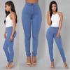 NEW HOT SALE Women Denim Skinny Jeggings Pants High Waist Stretch Jeans Pure Color Slim Pencil Trousers боди женское