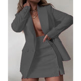 deanwangkt  New Fashion 2 Piece Set Women Streetwear Candy Colour Basic Blazer Sets Coat + Shorts Slim Suit Jacket