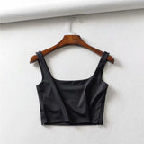 deanwangkt Hot Sale Summer Women Sexy Sleeveless Tops Fashion Short Square Collar Tank Tops 4 Colors