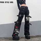 deanwangkt Gothic Emo Alt Cargo Pants Techwear Hip Hop Jeans Lazy Goth Punk Black Denim Trousers Streetwear Academic Low Waist Joggers Y2k