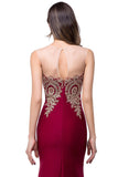 Sexy Backless Appliques Burgundy Mermaid Lace Long Prom Dresses  Royal Blue Black Evening Party Dress Vestido de Festa Longo