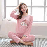 deanwangkt Women Pajamas Set Girl Sleepwear Pijama Long Women Pyjamas Suit Female Clothing Set  Nightwear