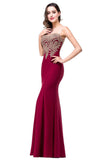 Sexy Backless Appliques Burgundy Mermaid Lace Long Prom Dresses  Royal Blue Black Evening Party Dress Vestido de Festa Longo