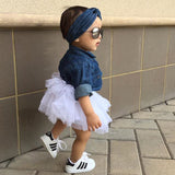 deanwangkt   Baby Girl Summer Clothing Sets Baby Girls Clothes Denim Shirt Top +Tutu Skirts+Headband 3pcs Outfits Sets