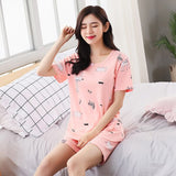 Girl Sleepwear Cartoon Summer Women Pajamas Set Pijama Short Women Pyjamas Suit Female Clothing  Nightwear