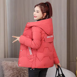 Christmas Gift Deanwangkt New Women Parka Winter Jacket Long Sleeve Hooded Short Coat Female Cotton Padded Parkas Casual Student Basic Jackets