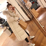 Christmas Gift Deanwangkt New Winter Big Fur Collar Coat Mid-length Over-the-knee Padded Jacket Women Korean Loose Down Padded Jacket