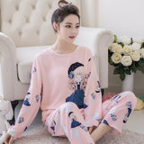 deanwangkt Women Pajamas Set Girl Sleepwear Pijama Long Women Pyjamas Suit Female Clothing Set  Nightwear