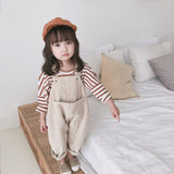 Spring Korean style Baby Girls Corduroy Loose Overalls Toddler Kids Casual All-match Suspender Trousers Little Princess Bib Pant