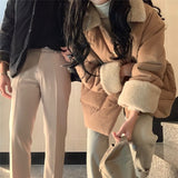 deanwangkt  Lambswool Retro Coats Fashion Thicken Elegant Warm Hot  Winter High Street New Casual All Match Loose Jackets