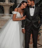 deanwangkt Wedding Dresses Vestido De Noiva  Ball Gown V-neck Tulle Lace Crystal Beaded Elegant Wedding Gown Custom Made