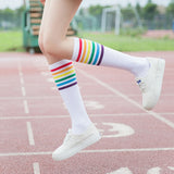 deanwangkt Japanese Reflective Stockings Bandage Lolita Socks Long Knee Socks Korea Style Women White Cotton Socks Cosplay JK Socks Cute