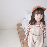 Spring Korean style Baby Girls Corduroy Loose Overalls Toddler Kids Casual All-match Suspender Trousers Little Princess Bib Pant