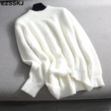 Christmas Gift autumn winter oversize thick mink cashmere sweater poullovers women batwing sleeve Deanwangkt female casual warm fur sweater jumper