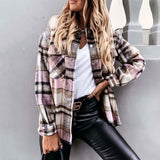 Christmas Gift Autumn Jackets Coats Women Winter Plaid Jacket Female Overshirt Long Checkered Jacket Women Shirt Coat For Women Deanwangkt