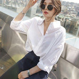 deanwangkt  Graduation Gifts  Spring White Shirt Women Long Sleeve Plus Size Women Blouse Femme Cotton Shirts For Women Loose Casual Blouses Tops 8874