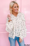 Deanwangkt - White Floral Ruffled Ruffled Floral Blouse