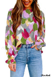 Deanwangkt - Multicolor Abstract Print Long Sleeve Blouse