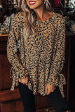 Deanwangkt - Leopard Print Long Sleeve Blouse