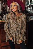 Deanwangkt - Leopard Print Long Sleeve Blouse