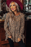 Deanwangkt - Leopard Print Long Sleeve Blouse