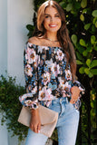 Deanwangkt - Black Floral Off Shoulder Blouse