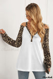 Deanwangkt - Leopard V-Neck Long Sleeve Blouse