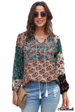 Deanwangkt - Multicolor Peasant Blouse With Floral Print