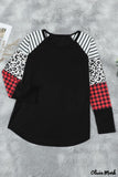 Deanwangkt - Black Waffle Knit Printed Crew Neck Blouse